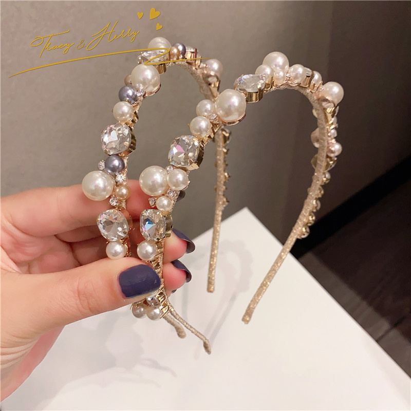 Tracy & Herry 2022 Retro New Arrival Bride Baroque Female Pearl Hair Band Bridal Wedding Fashion Jewelry Alloy Headband