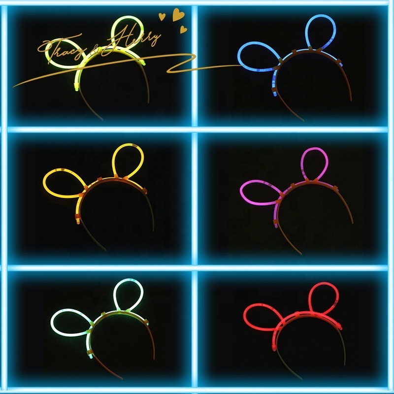 Tracy&Herry Wholesale Fluorescent Headwear Glowing Luminous Mickey Rabbit Ears Novelty Children's Toys