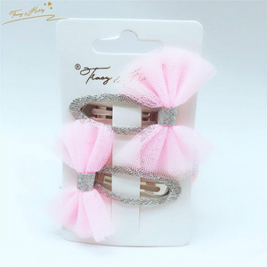 Tracy & Herry 2022 Wholesale bow butterfly hair clips sequin girl kids clip for baby gift