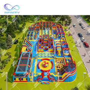 Outdoor amusement park new customized design inflatable kids playground colorful outdoor inflatable park playground for event