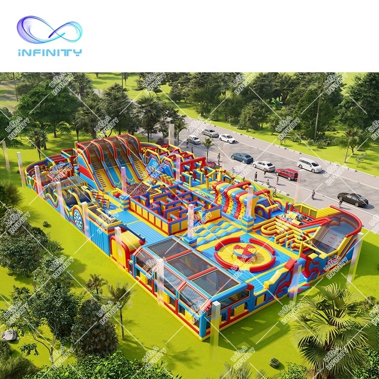 Outdoor amusement park new customized design inflatable kids playground colorful outdoor inflatable park playground for event