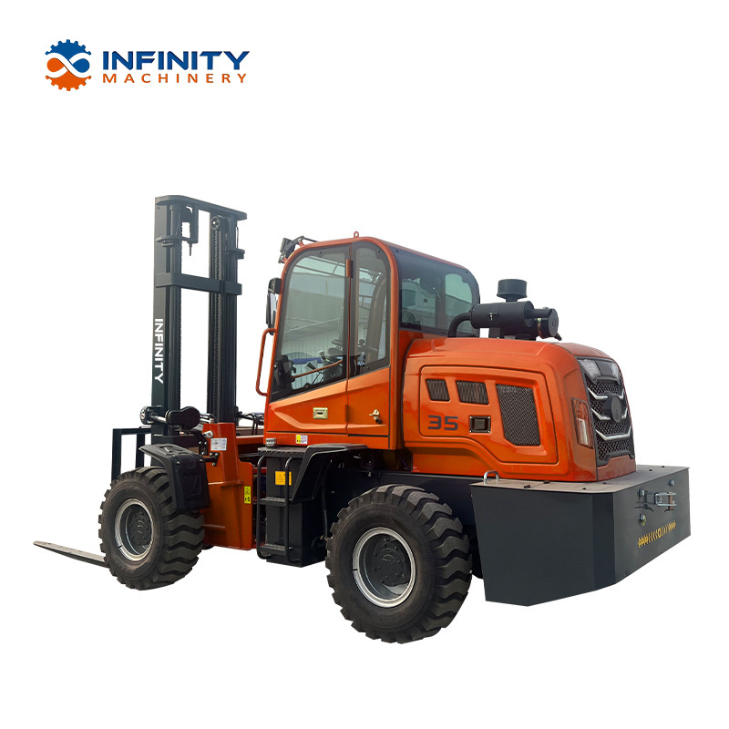 Heavy Duty Terrain Forklift Truck 3.5 ton Capacity Fork Lift Truck Telehandler Off Road All Rough Terrain Forklifts