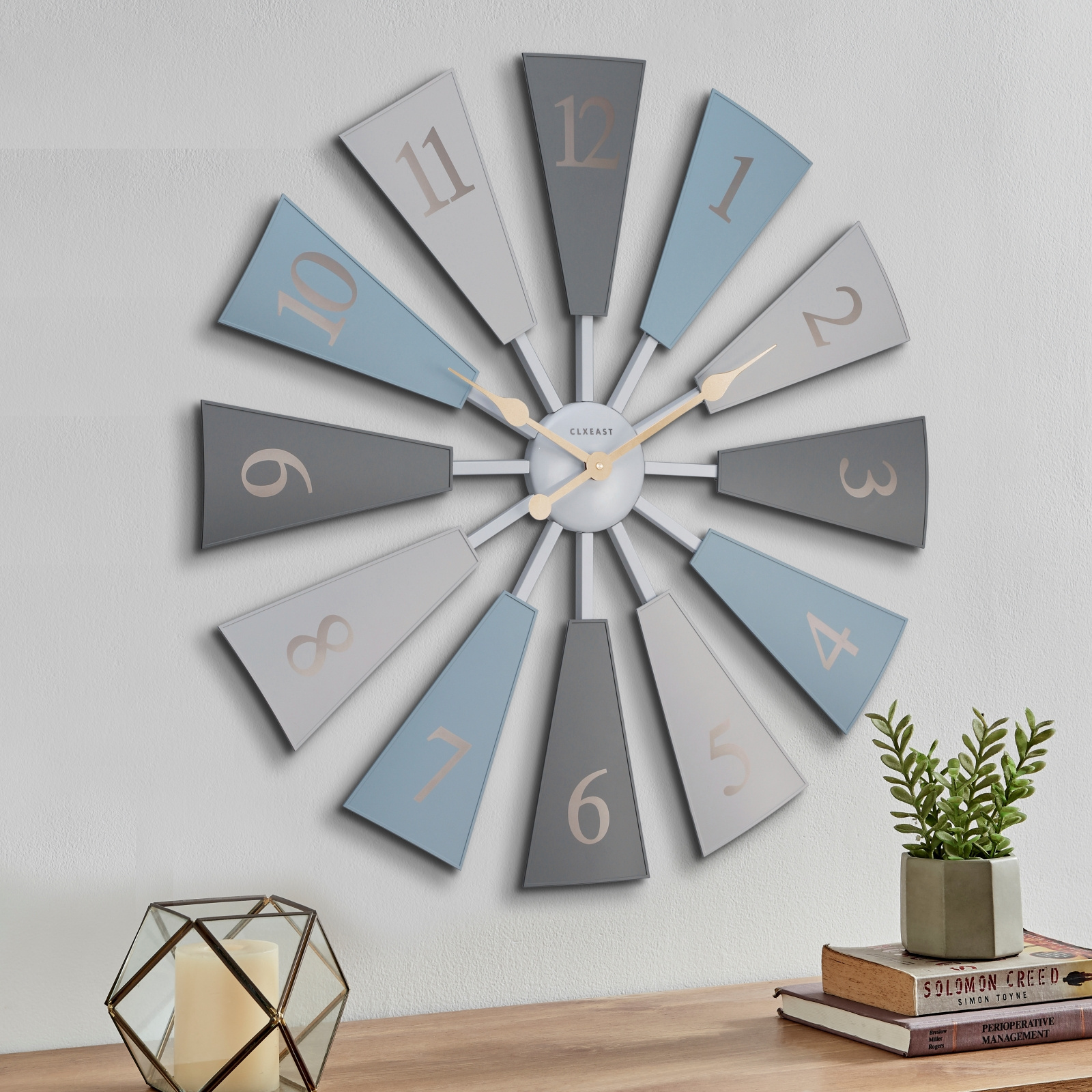 INFINITY TIME High Quality Windmill Wall Clock DIY Modern Farmhouse For Home 24 Inch Plastic Round Shape Wall Clock