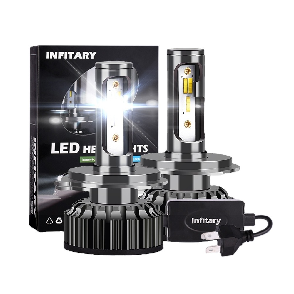 Infitary Car Headlight Bulbs H4 H7 Led 14000Lm H1 H3 H11 H13 880 9005 9006 9007 3 Color Change 3000K 4500K 6500K Auto Fog Lamps