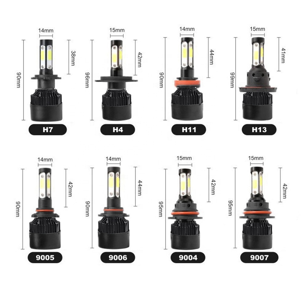 Infitary 4 Side Car LED H7 Headlight H4 LED Light Bulb 9005 9006 9012 H11 H1 H3 H27 5202 Motorcycle H4 LED Headlight Bulb