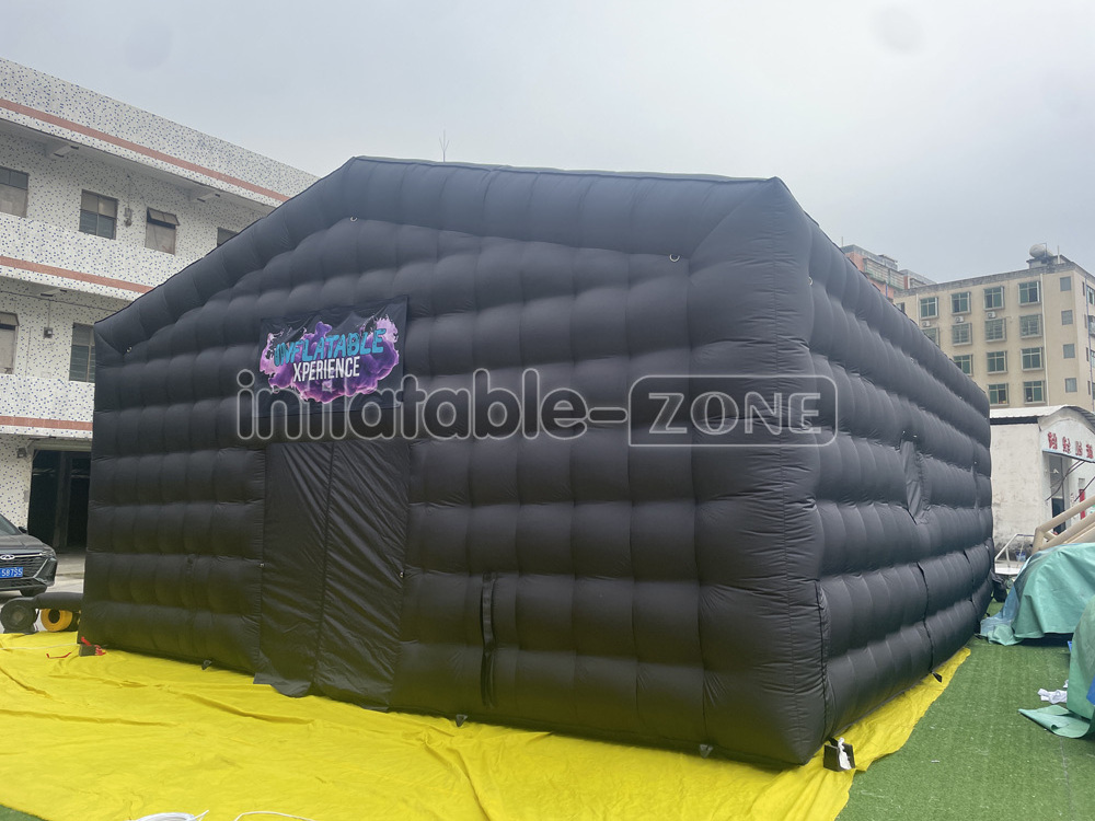 For large outdoor events Black inflatable event party tent three-dimensional square inflatable igloo