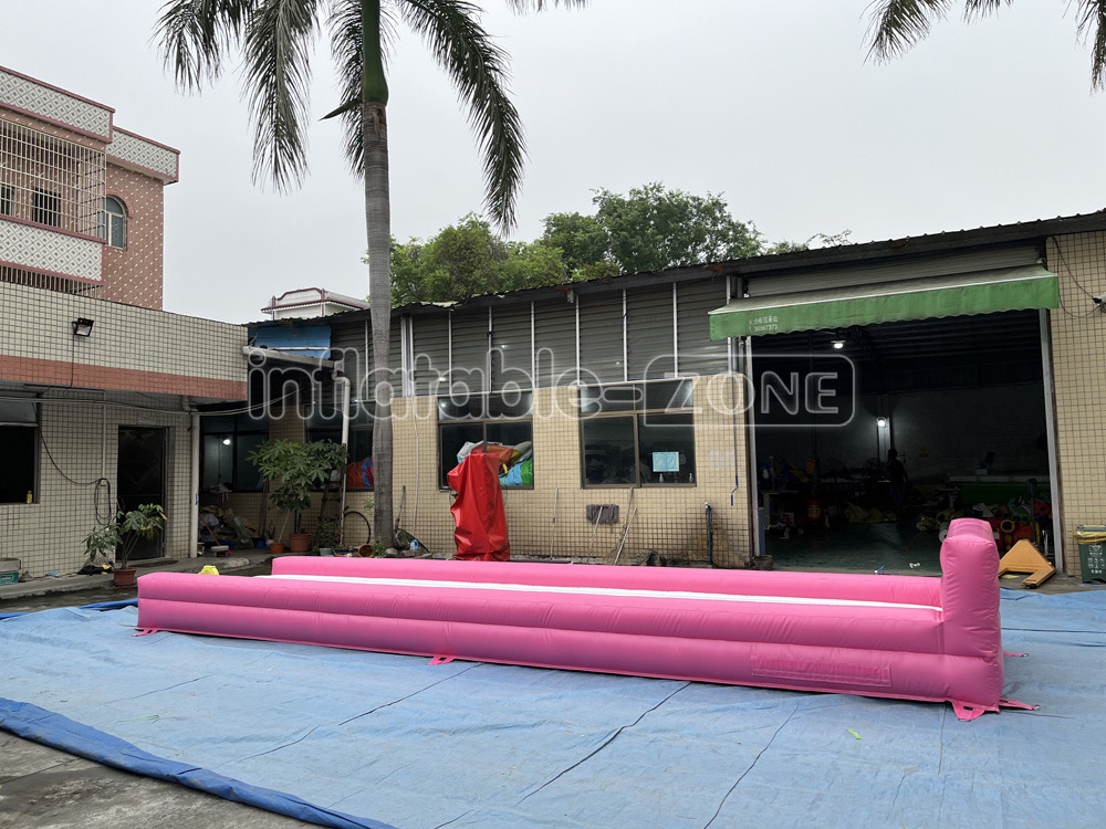 Inflatable trampoline sports game air cushion gymnastics mat pink white splicing color air trampoline