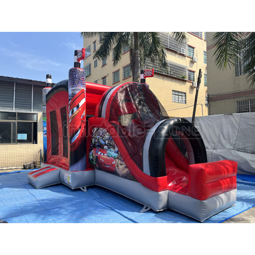 2023 Wholesale Commercial Kids Bounce House With Slide Dry Combo Bouncy Jump Castle Cars Movie Inflatable Bouncer