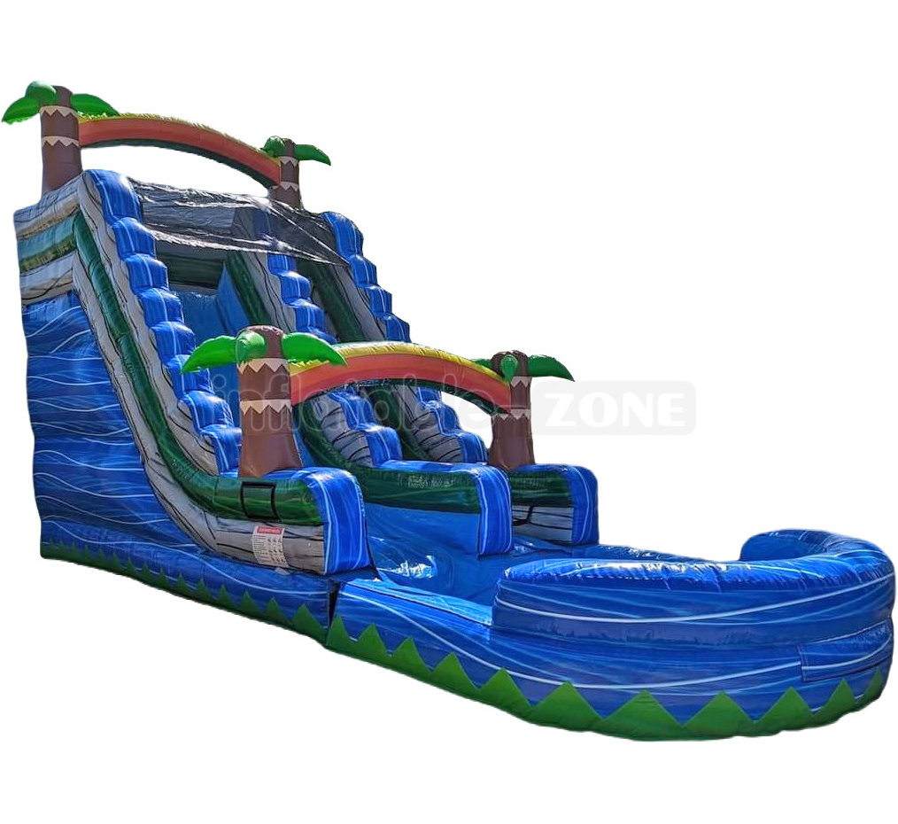 Hot Sell 20ft 30ft commercial inflatable water slide with pool marble water slide for adult kids in water park