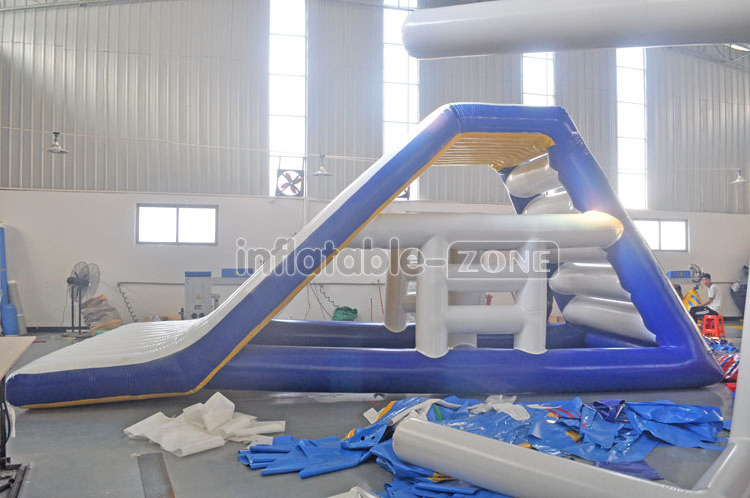 Inflatable floating jungle gym, floating water toys, Inflatable water slide with tent