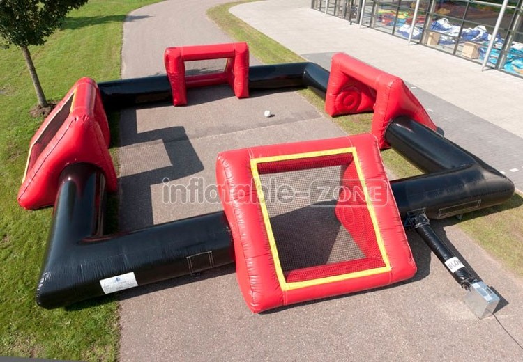 Big goal inflatable football field, inflatable football court with giant goal and floor