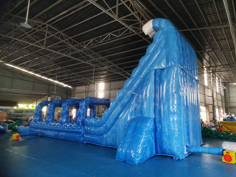 50m inflatable slip and slide,half pipe inflatable water slide,moon bounce inflatable with water slide