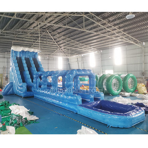 50m inflatable slip and slide,half pipe inflatable water slide,moon bounce inflatable with water slide