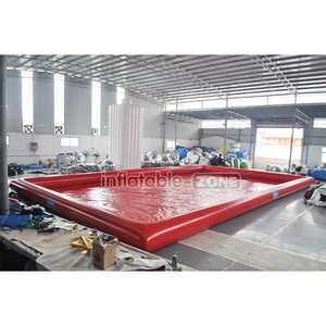 inflatable water swimming pool, black red blue inflatable pool