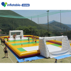 Big goal inflatable football field, inflatable football court with giant goal and floor