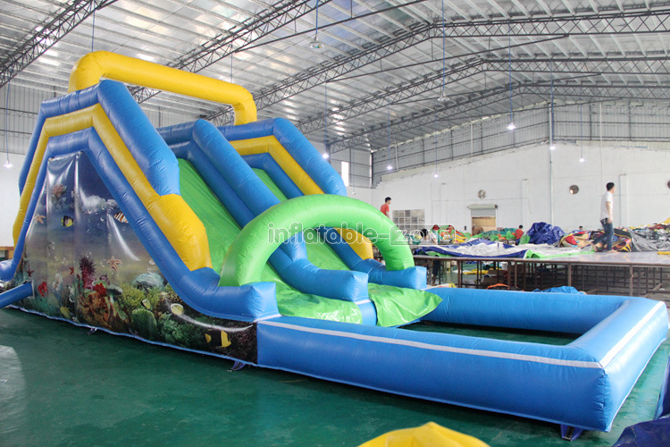 commercial grade family use slide inflatable water giant inflatable drop kick water slip and slide