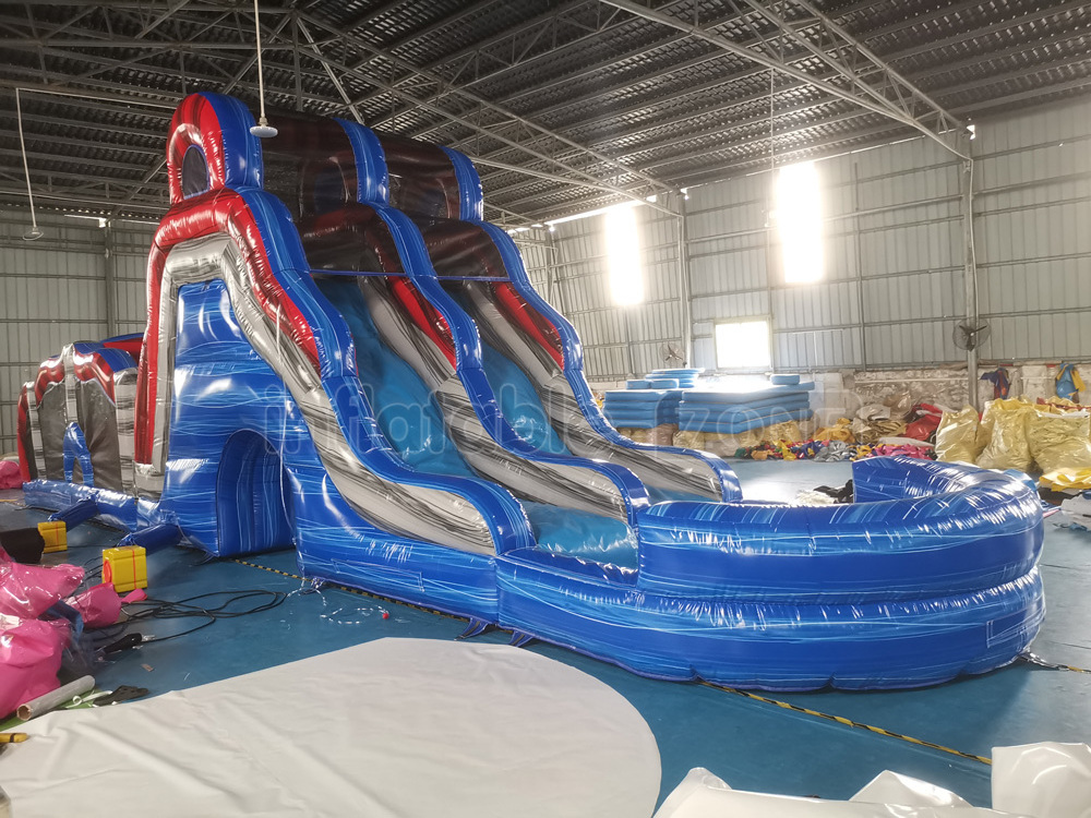 Custom Sport Inflatable Carnival Games Inflatable Challenge Race Obstacle Course With Double Lane Climbing And Slide For Sale