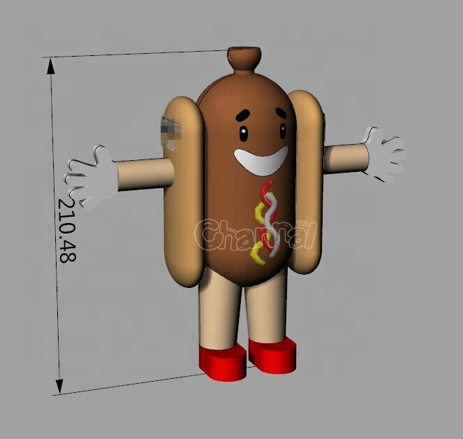 hot dog inflatable moving cartoon characters fat costume