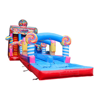 Commercial grade inflatable dual lane water slide for adults