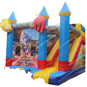 Sonic inflatable Combo jumper commercial party hire inflatable bouncer combo