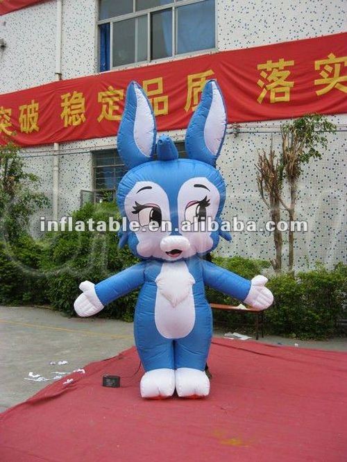 Blue Rabbit inflatable mascot costume moving cartoons