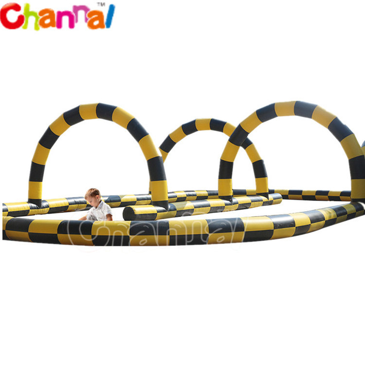 bostacle Latest inflatable go kart racing ball track inflatable go karts race track inflatable race track