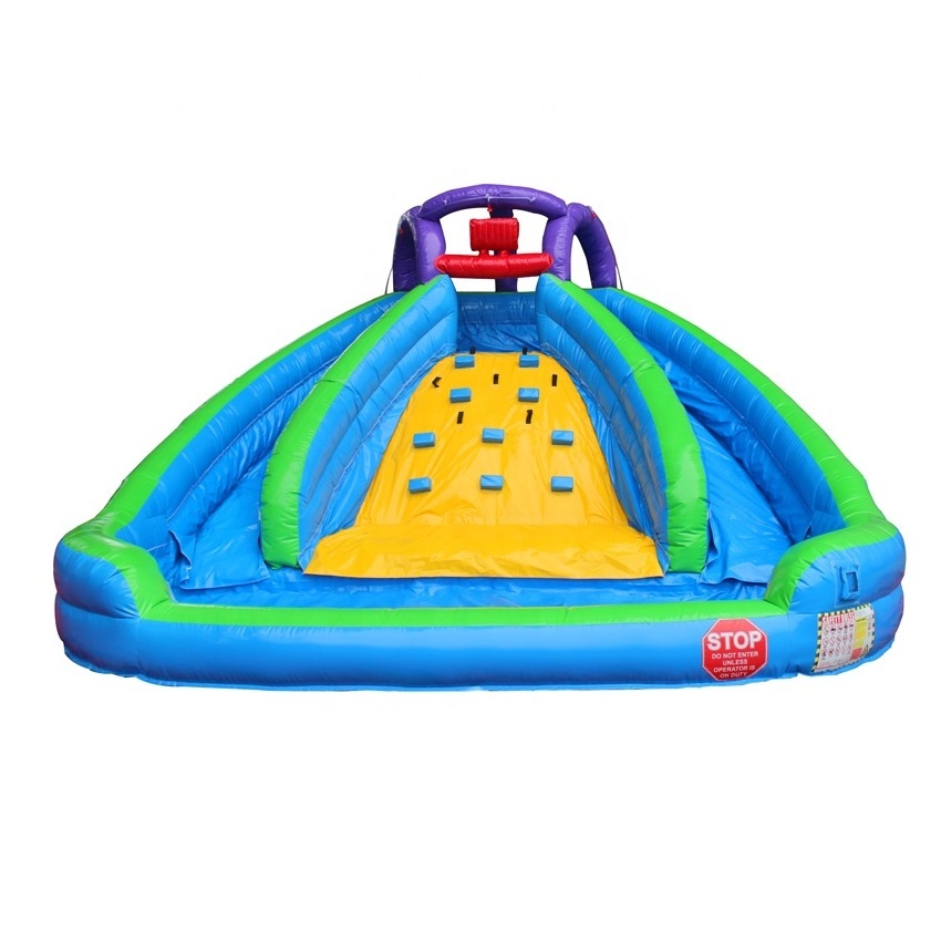 backyard kids double lance inflatable water slide with pool