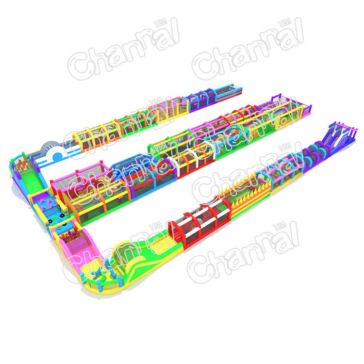 Commercial inflatable amusement park giant inflatable obstacle course slide inflatable playground