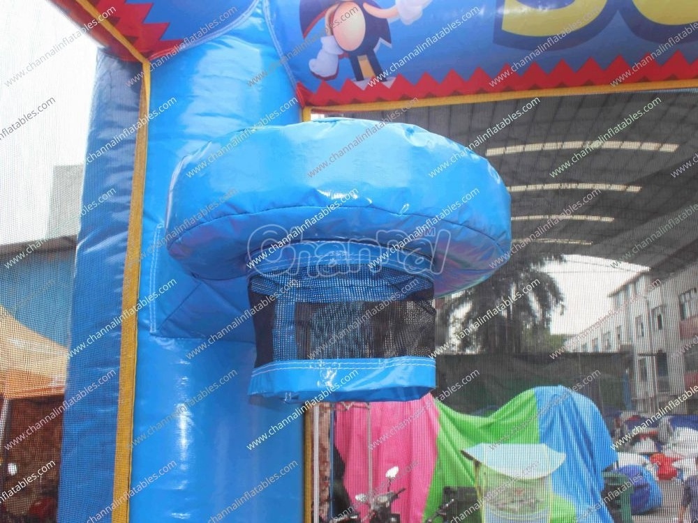 Sonic inflatable Combo jumper commercial party hire inflatable bouncer combo