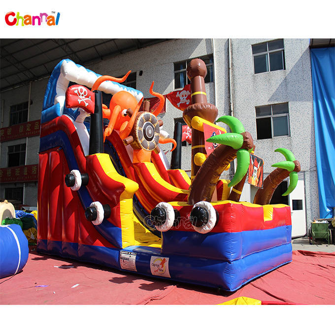 Pirate Ship Outdoor lawn bounce house children backyard jumper waterslide adult trampoline Inflatable commercial water slide