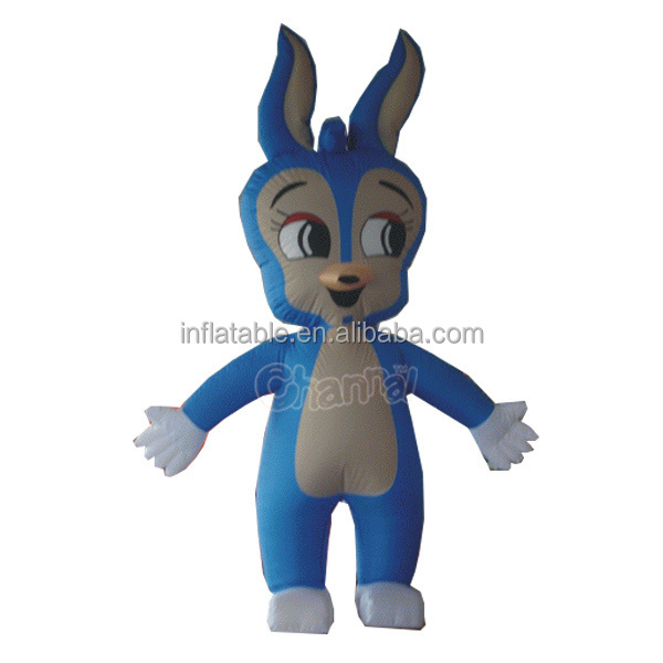 Blue Rabbit inflatable mascot costume moving cartoons