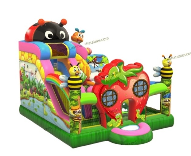 High Quality Insects Inflatable Playground Commercial Party Rental Equipment strawberry Inflatable Obstacle