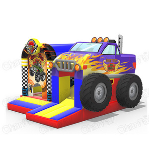 Racing Car Jump House Inflatable Bouncer with Slide Off-road Vehicle Bounce House Monster Truck Commercial Inflatable Combo