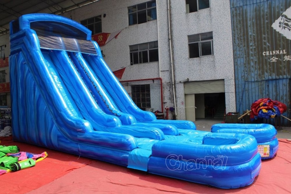 Giant Double Cheap Inflatable Water Slides Inflatable Wet Slide With Swimming Pool Clearance