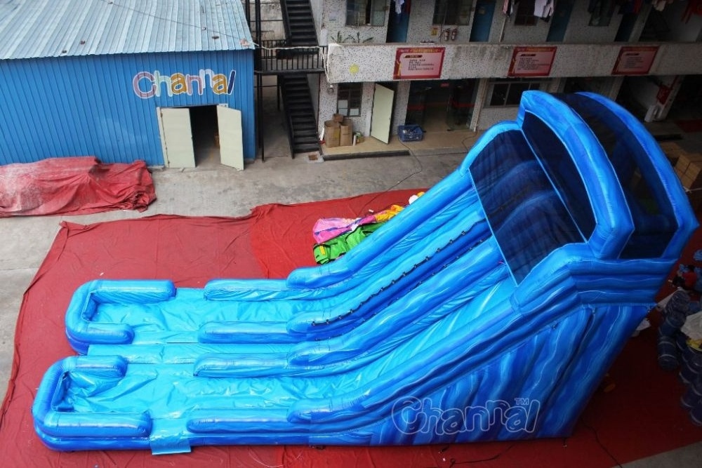 Giant Double Cheap Inflatable Water Slides Inflatable Wet Slide With Swimming Pool Clearance