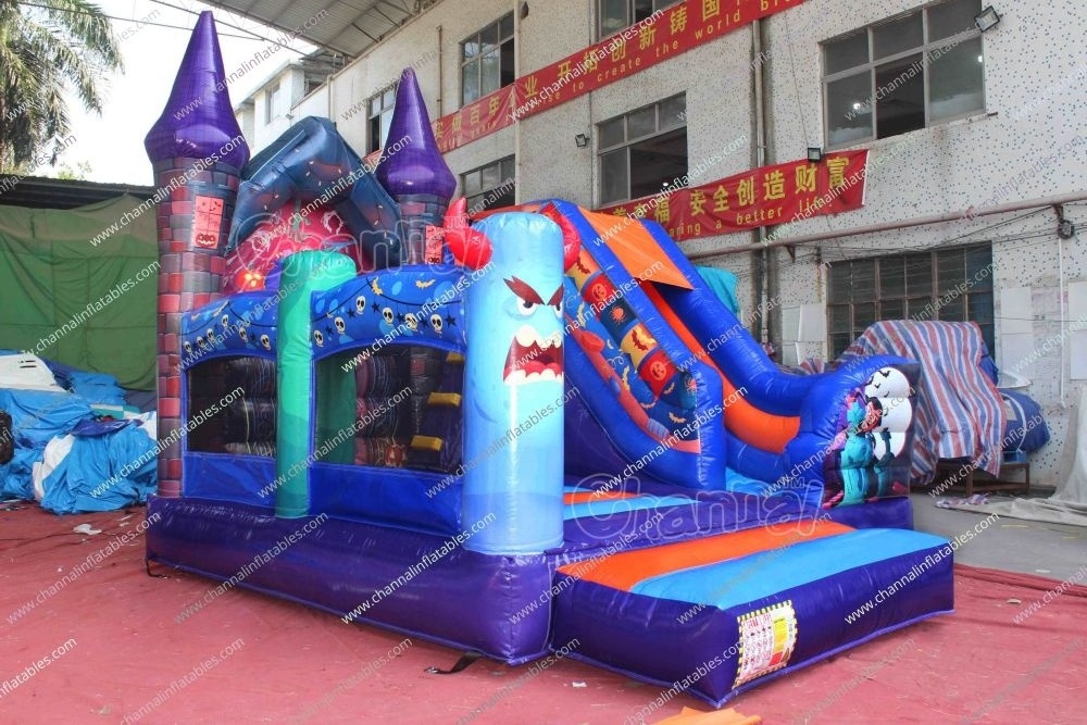 Halloween night inflatable combo kids inflatable bounce house outdoors inflatable bouncy castle