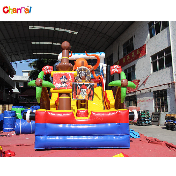 Pirate Ship Outdoor lawn bounce house children backyard jumper waterslide adult trampoline Inflatable commercial water slide