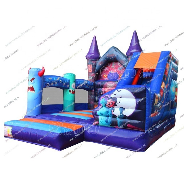 Halloween night inflatable combo kids inflatable bounce house outdoors inflatable bouncy castle