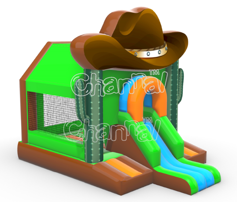 New Western Cowboy Theme Inflatable Combo Bounce House Jumping Castle Party Rental Equipment Inflatable Bouncy