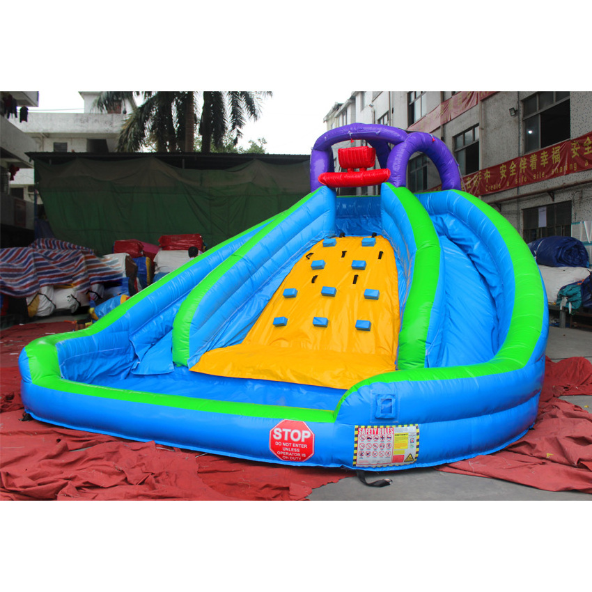 backyard kids double lance inflatable water slide with pool