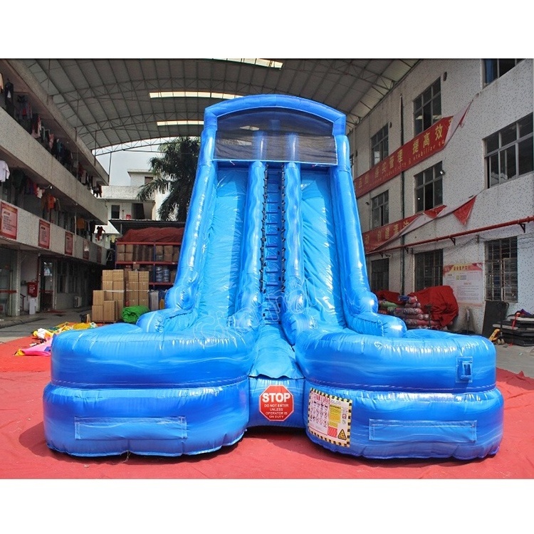 Giant Double Cheap Inflatable Water Slides Inflatable Wet Slide With Swimming Pool Clearance