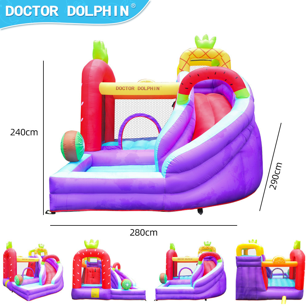 Doctor Dolphin Strawberry Design Kid Party Game Trampoline Castle Inflatable Bounce House Slide