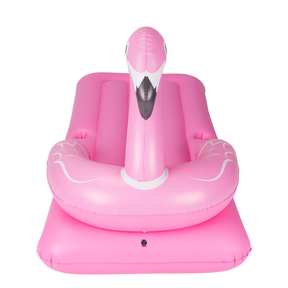 Hot sale custom PVC flamingo float pink beautiful pool beach water play equipment inflatable floating bed