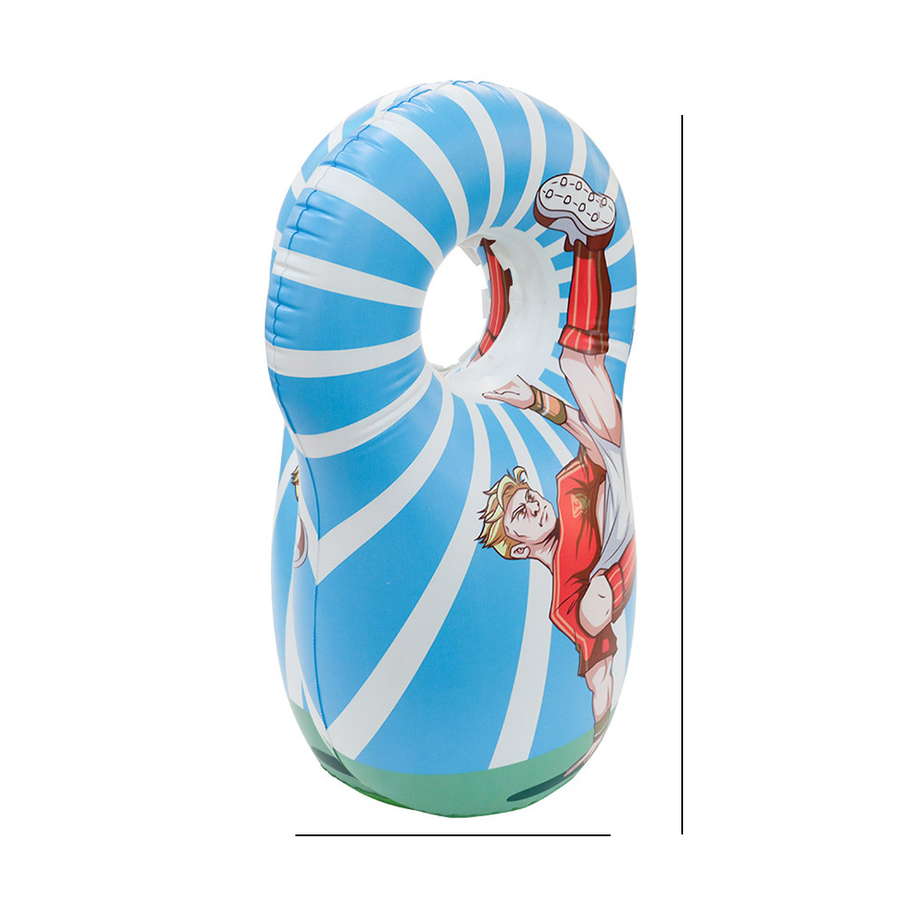 New design boxing cartoon blue outdoor backyard ring toss commercial toy inflatable tumbler for children