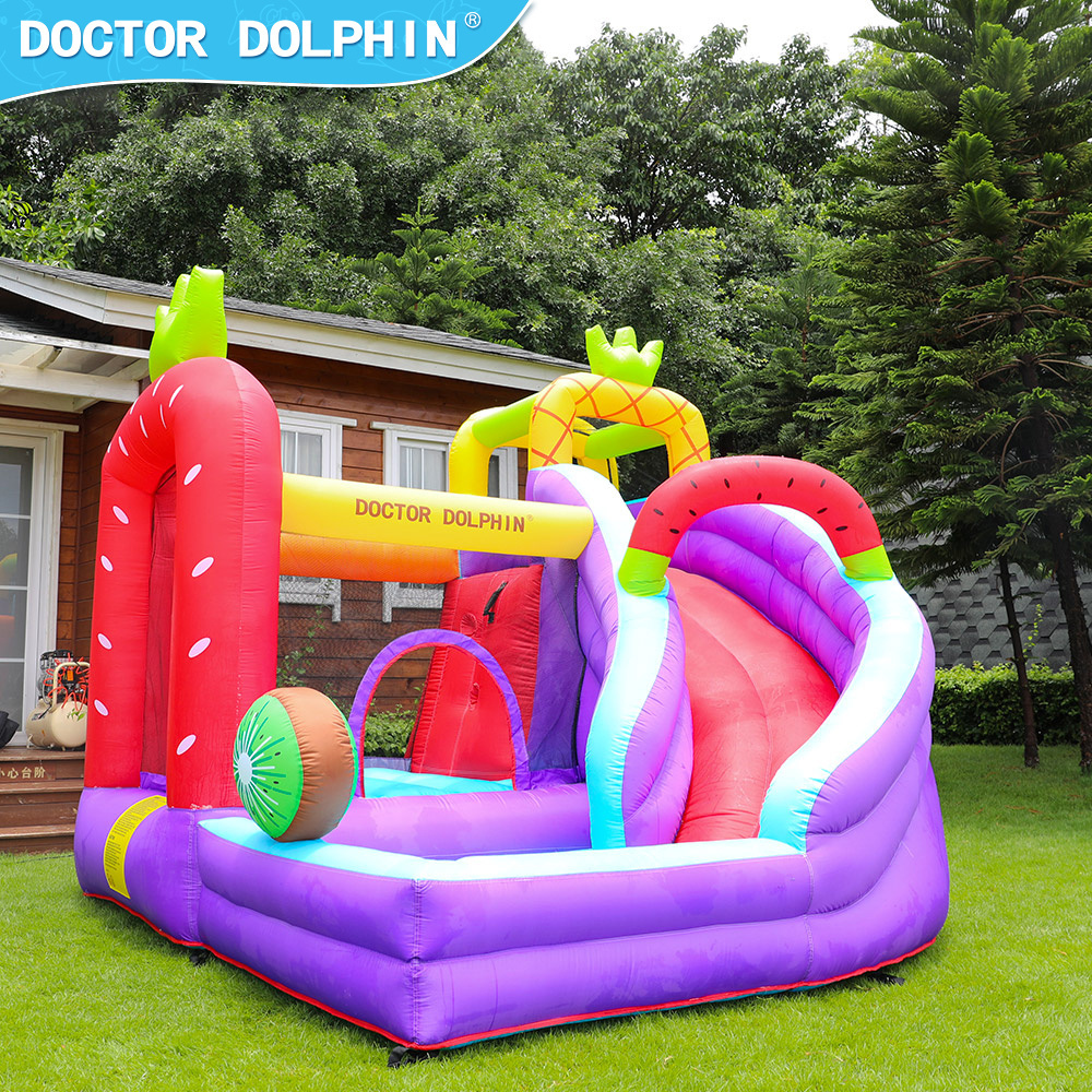 Doctor Dolphin Strawberry Design Kid Party Game Trampoline Castle Inflatable Bounce House Slide