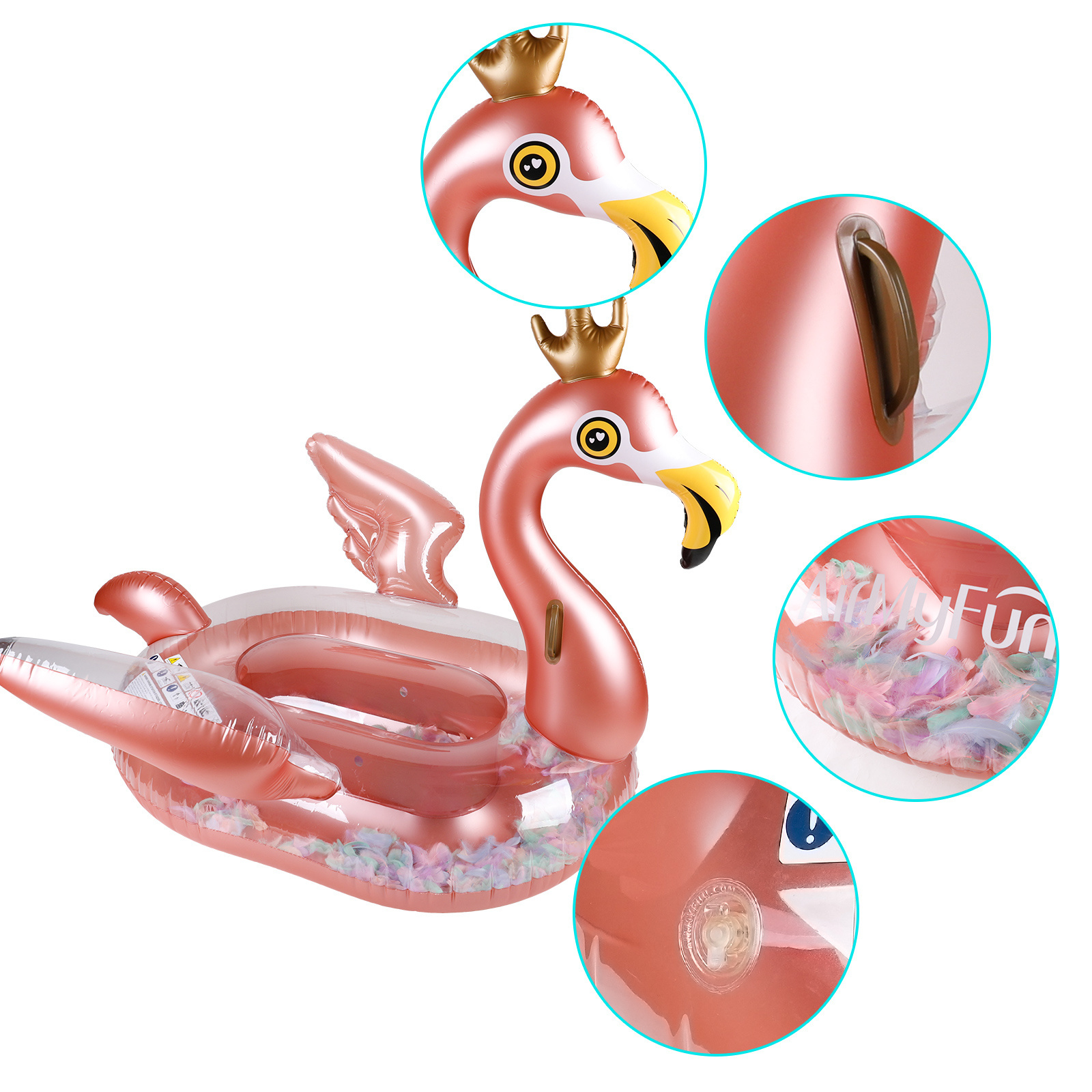 Factory Float Beach Flamingo Pink Swimming Pool Custom Beach Toy Riding Inflatable Pool Float Inflatable Ride-Ons for Adults