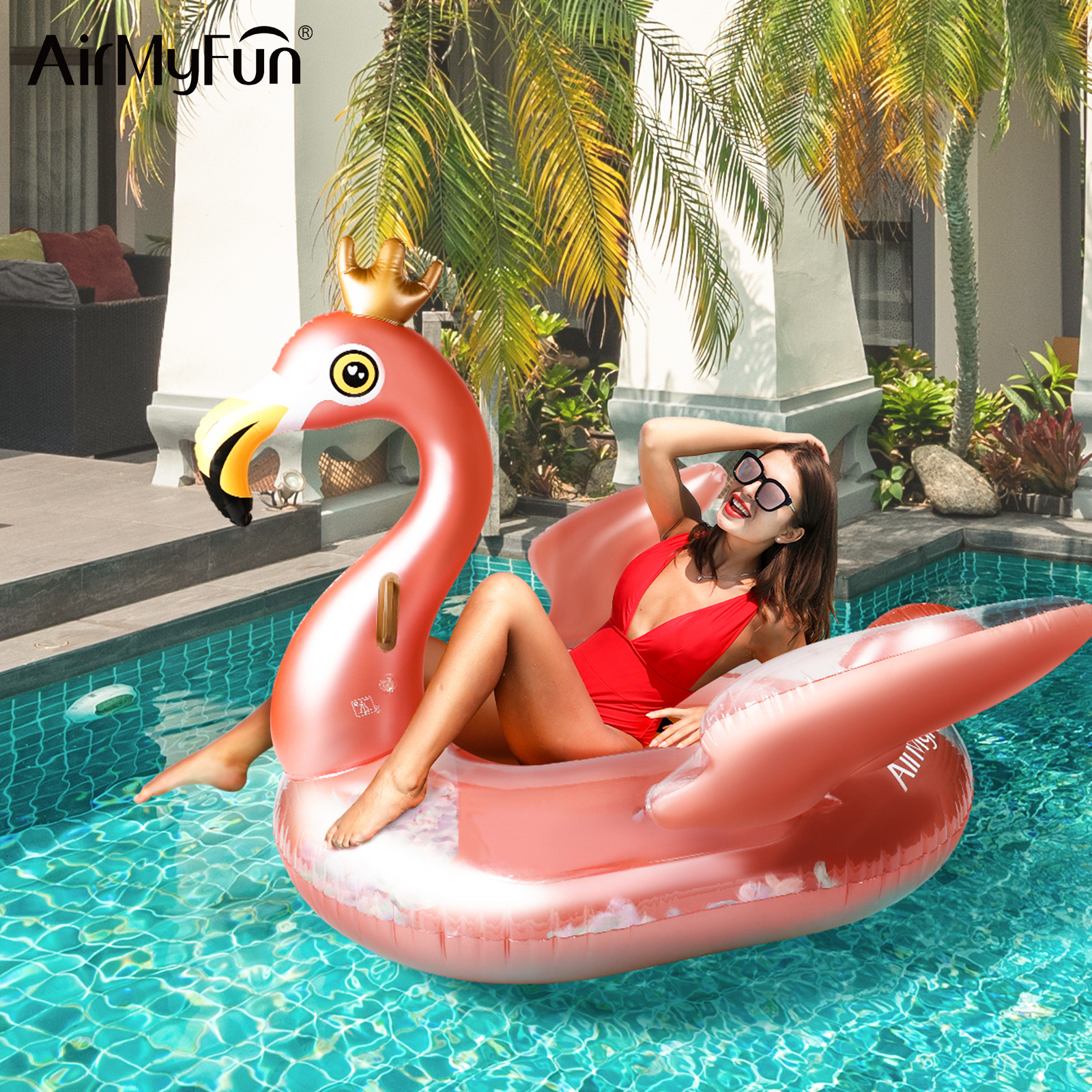 Factory Float Beach Flamingo Pink Swimming Pool Custom Beach Toy Riding Inflatable Pool Float Inflatable Ride-Ons for Adults