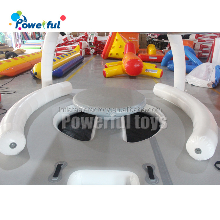 Commercial Inflatable Floating Dock Platform with Tent  Party Bana for Summer Recreation