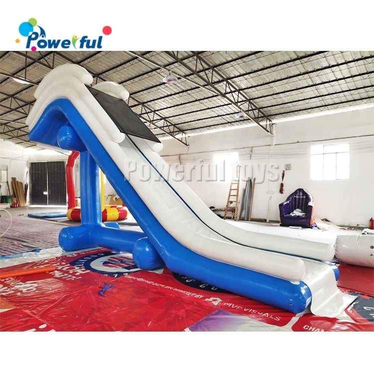 Water Play Equipment Inflatable Pontoon Boat Slide / Floating Water Yacht Slide for Freefall