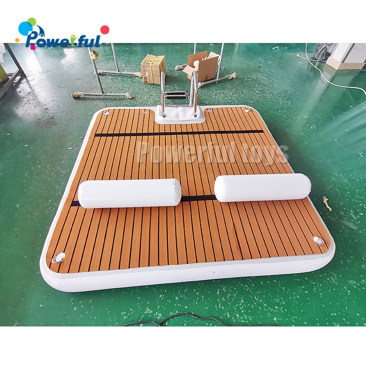 EVA Non-slip Inflatable floating dock water park jet ski dock 6 Person Inflatable Water Floating Island